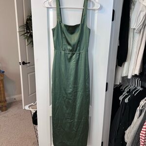 Abercrombie Elegant Green Satin Dress